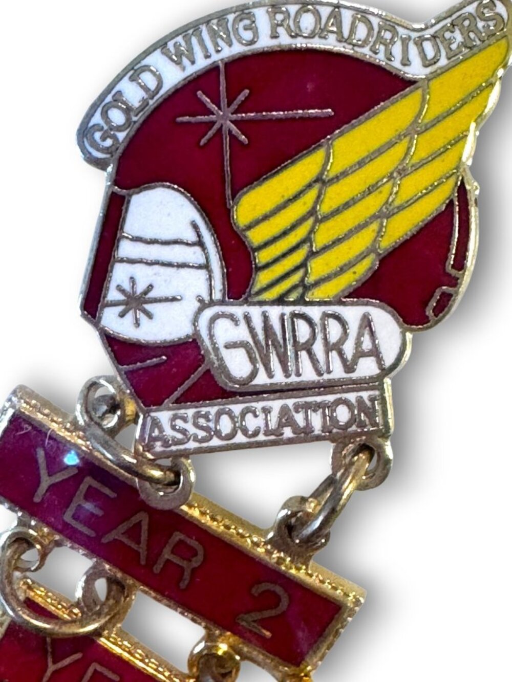Vintage Honda Gold Wing Road Riders Association GWRRA Helmet Pin